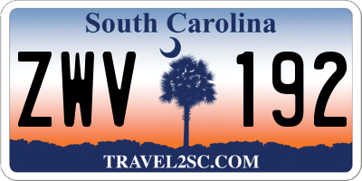 SC license plate ZWV192
