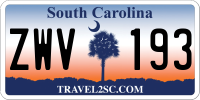 SC license plate ZWV193