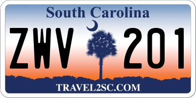 SC license plate ZWV201