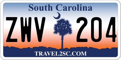 SC license plate ZWV204