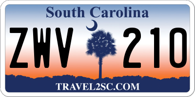 SC license plate ZWV210