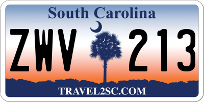 SC license plate ZWV213