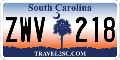 SC license plate ZWV218
