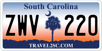 SC license plate ZWV220