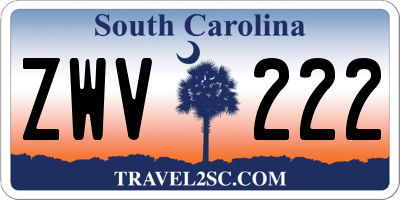 SC license plate ZWV222