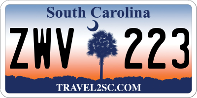 SC license plate ZWV223