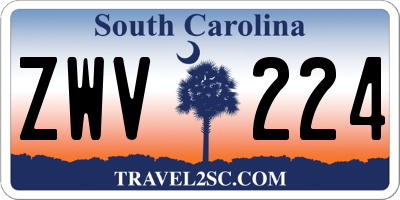 SC license plate ZWV224
