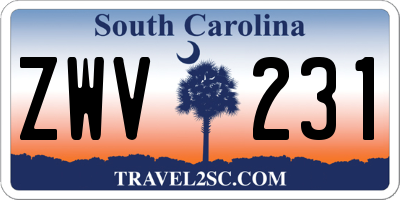 SC license plate ZWV231