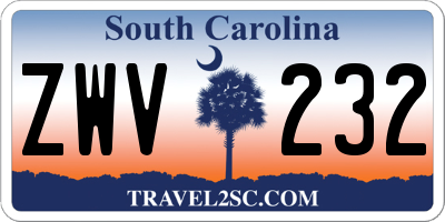 SC license plate ZWV232