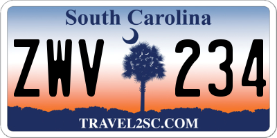 SC license plate ZWV234
