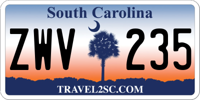 SC license plate ZWV235