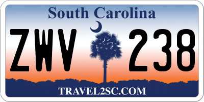 SC license plate ZWV238