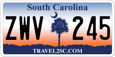 SC license plate ZWV245