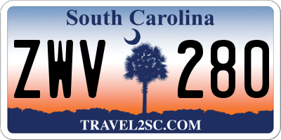 SC license plate ZWV280