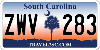 SC license plate ZWV283