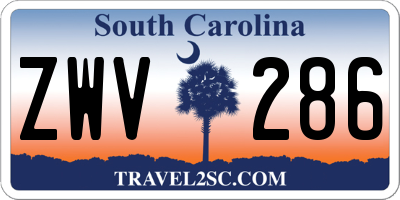 SC license plate ZWV286