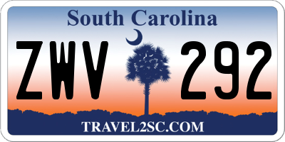 SC license plate ZWV292