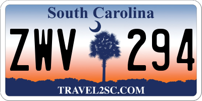 SC license plate ZWV294