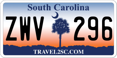 SC license plate ZWV296