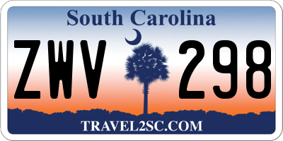 SC license plate ZWV298