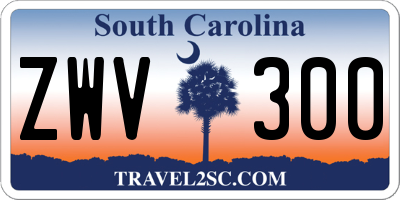 SC license plate ZWV300