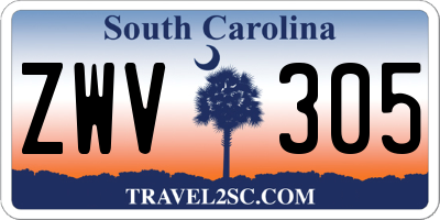 SC license plate ZWV305