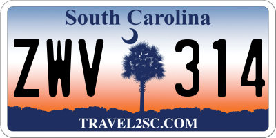 SC license plate ZWV314