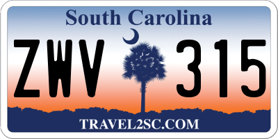 SC license plate ZWV315