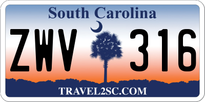 SC license plate ZWV316