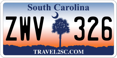 SC license plate ZWV326