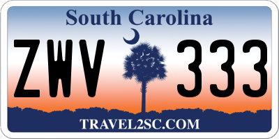 SC license plate ZWV333