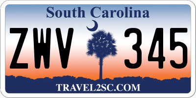 SC license plate ZWV345