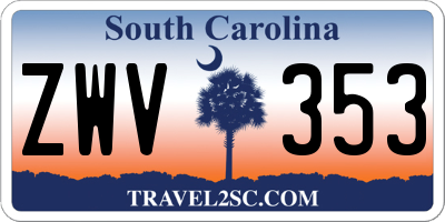 SC license plate ZWV353