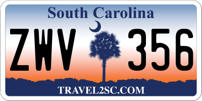 SC license plate ZWV356