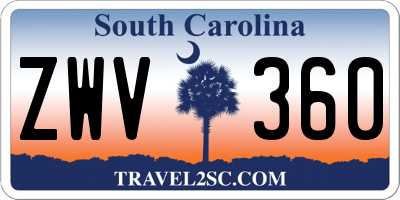 SC license plate ZWV360