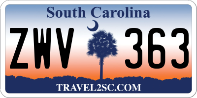 SC license plate ZWV363