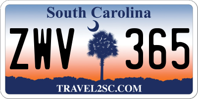 SC license plate ZWV365