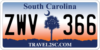 SC license plate ZWV366