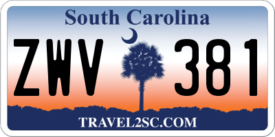SC license plate ZWV381