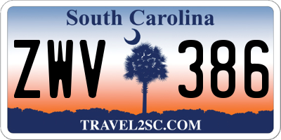 SC license plate ZWV386