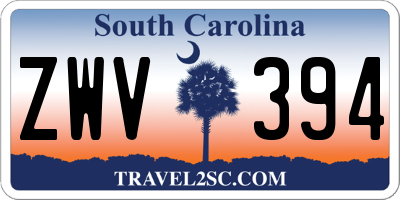 SC license plate ZWV394