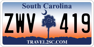SC license plate ZWV419