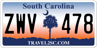 SC license plate ZWV478