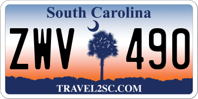 SC license plate ZWV490