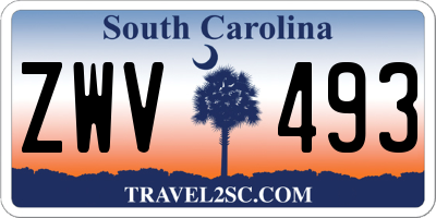 SC license plate ZWV493