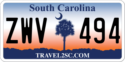 SC license plate ZWV494