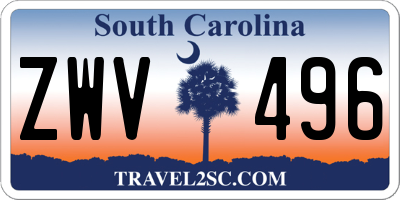 SC license plate ZWV496