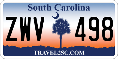 SC license plate ZWV498