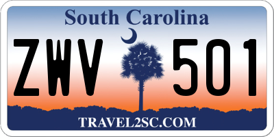 SC license plate ZWV501