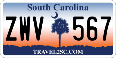 SC license plate ZWV567